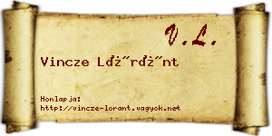 Vincze Lóránt névjegykártya