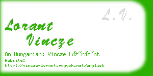 lorant vincze business card